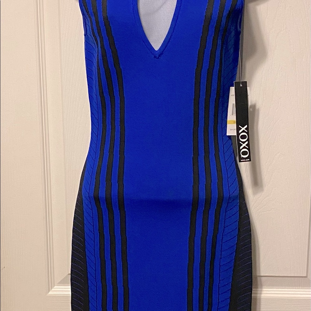 NWT XOXO Sleeveless Sporty Striped Bodycon Dress - SMALL